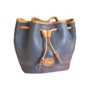 Vintage Dooney & Bourke Pebbled All Weather Leather Drawstring  Shoulder Bag